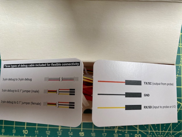 Packaging tabs with connection options displayed