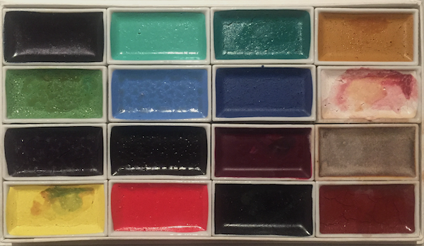 A painter’s palette from Obuse, Hokusai’s hometown, Japan.